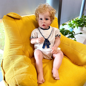 Juguete suave de alta calidad de 22 pulgadas, muñeca <span class=keywords><strong>Reborn</strong></span> Baby Boy, <span class=keywords><strong>arte</strong></span> coleccionable recién nacido con accesorios, vinilo de cuerpo suave - Product Image 5