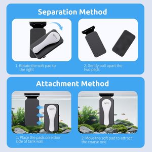 Limpiador Magnético para Acuarios SEAOURA SR-510 con Raspador de Algas de Doble Cara y Cepillo <span class=keywords><strong>Interior</strong></span> Flotante para Peceras de Vidrio - Product Image 5