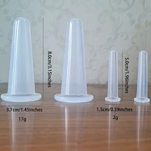 4PCS Silicone Vácuo Cupping Massagem Jars Anti Celulite Massagem Facial Sucção Copas Rosto Pescoço Elevador Pele Raspagem Beleza Ferramenta - Product Image 4