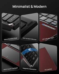 Fast Delivery Ultra Thin Portable Silent Rechargeable Wireless Bluetooth Folding <b>Keyboard</b> with Touchpad for Tablets - Product Image 2