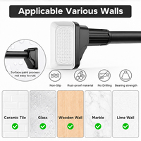 YIJIALE 30000 ㎡   Tringle à rideau antidérapante en acier au carbone de 32 mm, sans outil, 1,1-4,5 m, pour porte et salon, vente en gros usine