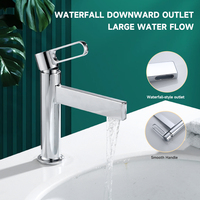Robinet de lavabo moderne à monocommande en alliage de zinc chromé avec cartouche en céramique