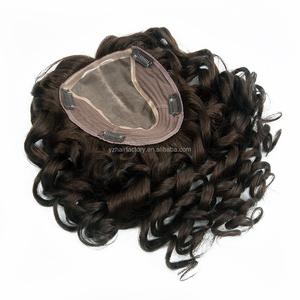 Wholesale 12A European Hair 6x7'' Human Hair Pieces Hair Toppers for Women European Virgin Cuticle Aligned Mono Lace Topper - Product Image 3