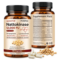 Capsules de Nattokinase Liposomale 12000 FU Marque Privée OEM – Soutien Cœur, Digestion et Énergie – Suppléments Végétaliens de Nattokinase