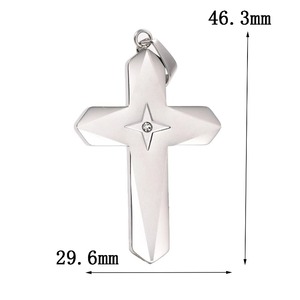Hodarl – collier avec pendentif croix catholique en acier inoxydable pour hommes, accessoires de bijoux Jésus-Christ - Product Image 4