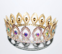 Diamant AB personnalisé gratuit Gagnant rond complet Pageant Diadème or cristal reine couronnes rondes complètes