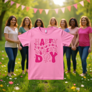 T-shirt per la festa internazionale della donna, per donna, rosa, femminista, casual, girocollo, manica corta, 100% cotone jersey, stampata - Product Image 2