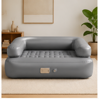 Canapé gonflable, lit d'appoint avec dossier et accoudoirs, pompe électrique, chaise longue pliable pour la maison, le camping, vente en gros OEM