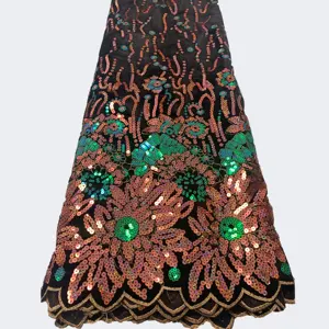 कॉफी रंग उच्च गुणवत्ता मखमल फीता फैशन महिलाओं के लिए लंबी आस्तीन में गर्म सर्दियों मखमल की पोशाक सेक्विन के साथ शादी के लिए मखमल
