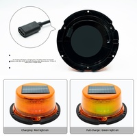 Luz Estroboscópica de Advertencia, Recargable por USB Tipo-C, Energía Solar, Magnética, para Camiones de Ingeniería, Montacargas, Señalización Nocturna