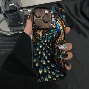Belle paon <span class=keywords><strong>Photo</strong></span> impression plaqué argent clé TPU PC étui de téléphone portable pour <span class=keywords><strong>Iphone</strong></span> 8 X Xr Xs 11 <span class=keywords><strong>12</strong></span> 13 14 15 16 Pro 17 - Product Image 1
