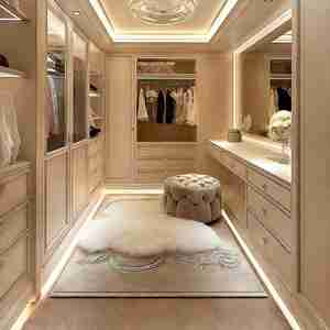 Armario de Madera con Vitrina de Vidrio para Vestidor, Estilo Francés, con Iluminación LED, <span class=keywords><strong>Muebles</strong></span> Personalizados para Dormitorio - Product Image 5