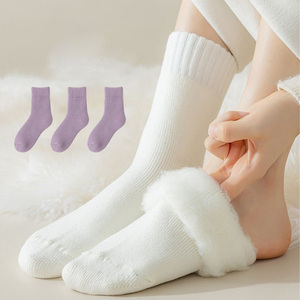 Của Phụ Nữ Mềm Mại Thoải Mái Chống-Vi Khuẩn Dày Ấm Áp Cashmere Terry Len Vớ Cho Mùa Thu Và Mùa Đông Thời Trang Màu Rắn - Product Image 3