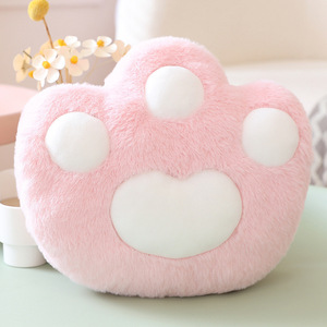 Coussins en peluche chauds en forme de patte de chat et de patte d'ours, colorés, vente en gros d'usine, coussins de sieste pour le bureau, cadeaux - Product Image 1