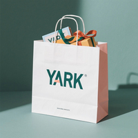 Sac en papier personnalisé avec logo, recyclé, de luxe, pour la restauration à emporter, sac cadeau, sac de shopping avec poignée
