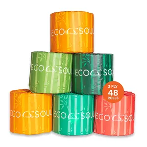 Aanpassen Patroon Ultra Zacht 1 Laags 2 Plys 3 Lagen Tissu Wc-Papier Commercieel Individueel Verpakt Toiletpapier
