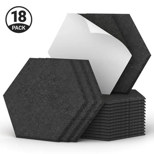 Panneau acoustique mural en polyester écologique absorbant, épaisseur 12 mm, NRC 0,8, moderne, pour l'insonorisation des auditoriums, bureaux, studios, cinémas - Product Image 2
