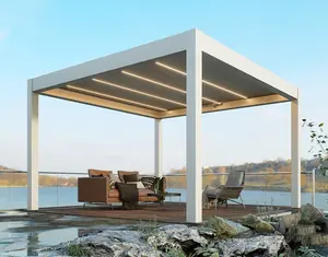 Bioclimatic adjustable outdoor waterproof louvered roof aluminium pergola patio gazebo 3X3M factory supplier manufacturer