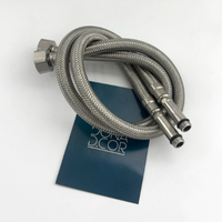 Robinet mitigeur de salle de bain moderne en acier inoxydable 304, avec raccord flexible 50 cm M10x1/2, levier unique, eau froide et chaude