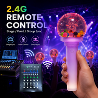 Bâton lumineux LED 2,4G à piles avec logo personnalisé, 15 couleurs, pour ambiance de concert, accessoires d'idole, fournitures de fête, en plastique