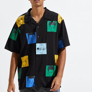 Casual Streetwear Larga Maniche Corte <span class=keywords><strong>Colletto</strong></span> a Punta Degli Uomini di Polo Shirt All Over Stampa <span class=keywords><strong>Camicia</strong></span> di Grandi Dimensioni - Product Image 1