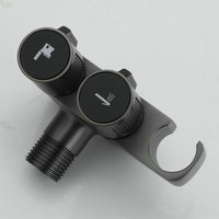 Noir double poignée portable Shattaf Bidet douche pulvérisateur robinet ensemble motif doux robinet de salle de bain pour ablution toilette Bidet robinet
