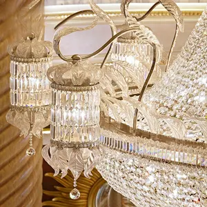 Professionelle individuelle Innenausstattung Hotel Lobby-Dekoration Deckenbeleuchtung Luxus großes Projekt Kristall-Kronleuchter