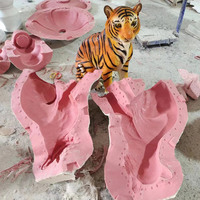 Grands moules en silicone pour statues d'animaux (lion, tigre) pour sculptures de jardin, pour injection de béton et moulage de figurines en fibre de verre