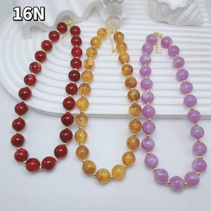 Collier de perles rondes colorées en acrylique style bohème épais de 16 mm pour femmes, idéal pour l'été et la plage - Product Image 4