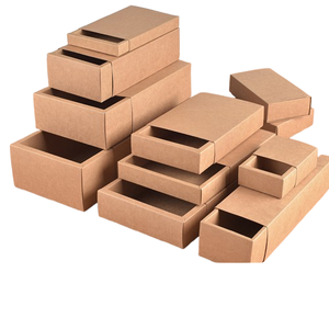 Boîte d'emballage de produits alimentaires en papier kraft brun de qualité supérieure, écologique, de qualité alimentaire, avec tiroir coulissant pour biscuits et cadeaux - Product Image 2
