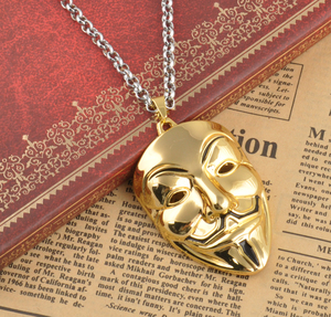 Collar con Colgante de la Máscara de V de Vendetta, Estilo Clásico, de Oro, para Hombre y Mujer, Ideal para Aniversario - Product Image 5