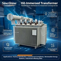 Transformateur immergé dans l'huile triphasé SinoShine, élévateur et abaisseur de tension, pour systèmes de distribution d'énergie