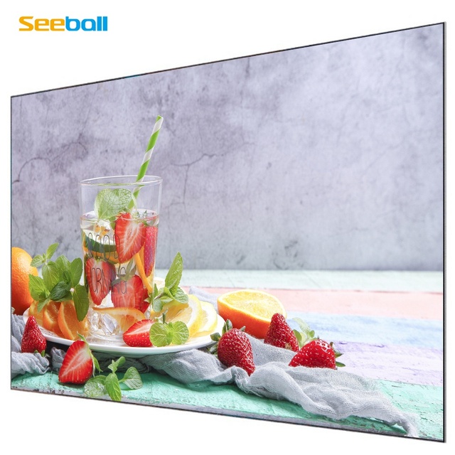 Seeball 90 Inch 16:9 Pro Fresnel ALR Black UST 1.5 Gain 100 View Angle 10mm Narrow Bezel Tri-Chroma 8K UHD Projection Screen
