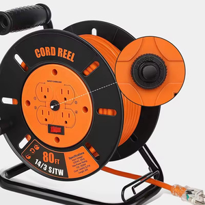 <span class=keywords><strong>Avvolgicavo</strong></span> Elettrico Retrattile Professionale da 24 Metri (80FT) SJTW 16/3 per Carichi Pesanti con Maniglia e Interruttore Automatico - Product Image 3