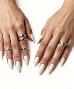 <span class=keywords><strong>Ongles</strong></span> Press-on Faits Main 10 Pièces Personnalisables Amande Moyenne Blanc Laiteux Effet Nacré Chrome <span class=keywords><strong>Hailey</strong></span> <span class=keywords><strong>Bieber</strong></span> <span class=keywords><strong>Ongles</strong></span> Glacés à Presser - Product Image 1