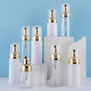Gold Finish Lotion Pump Dispenser with for Nozzle for Personal Care Use Round Shape PET Material Foam Pump - Product Image 5