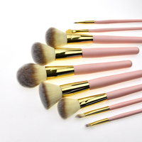 Pochette personnalisée pour maquillage, faible MOQ, ensemble de pinceaux de maquillage vegan portable, pinceaux pour poudre, fond de teint, yeux, kit de pinceaux de maquillage