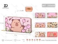 Portafoglio singolo con cerniera a strappo, grande, in PU, unisex, per uso quotidiano - Product Image 1