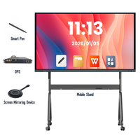 Tableau blanc interactif LCD 4K de 65/75/86 pouces, 40 points tactiles, Android 16, tableau intelligent pour l'éducation, 4 Go de RAM, 32 Go