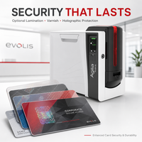 Imprimante de cartes d'identité Evolis Agilia Simplex Retransfert 600x600 DPI, interface USB/Ethernet, papier CR80, 150 cartes/heure, garantie 3 ans