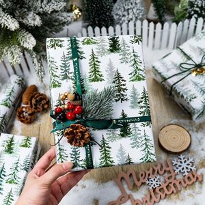 Burymento Christmas <b>Wrapping</b> <b>Paper</b> 17 In X 32.8 Ft Tree Design Eco-Friendly Gift Craft Roll - Product Image 5