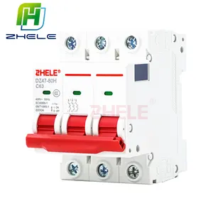 ZHELE AC mini circuit breaker AC MCB home electric circuit breaker 25A 63A home electric protecting device 400V