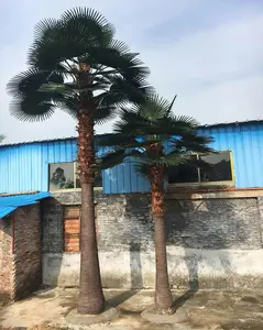 Toptan açık sahte fan yaprakları dekorasyon için yapay palmiye ağacı