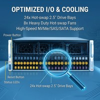Serveur GPU SuperServer 4U SYS-421GE-TNRT avec double processeur Intel Xeon de 5e génération, 13 emplacements PCIe 5.0, prise en charge de 10 GPU pour l'apprentissage profond (AI) et le calcul haute performance (HPC)