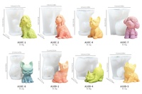 Molde de silicona 3D ecológico y apto para mascotas (perros y gatos) para velas, manualidades modernas de animales y recuerdos de mascotas para el hogar