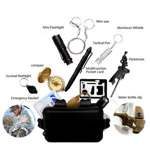 Negro Naranja Caja verde Bolsillo multifuncional Supervivencia Desastres naturales Kits Juego de supervivencia de emergencia Viaje Camping - Product Image 5