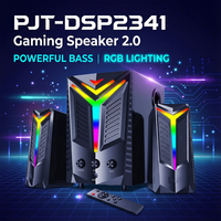 Enceintes de jeu LED RGB 2.0 canaux avec télécommande - Audio de bureau pour ordinateur à basses profondes pour les joueurs de PC, cinéma maison, vente en gros