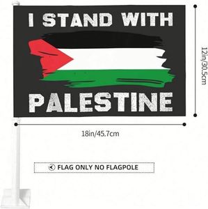 Drapeaux et bannières promotionnels personnalisés à bas prix pour vitres de voiture avec mât, pour publicité extérieure sur le thème de la Palestine, vente en gros - Product Image 5