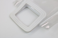 Sac fourre-tout transparent en PVC de haute qualité avec logo personnalisé, imperméable, pour emballage cadeau cosmétique, avec poignée carrée