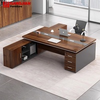 Juego de silla de escritorio para ordenador de oficina ejecutiva, moderno, doble, grande, extensible, Panel de madera para uso doméstico